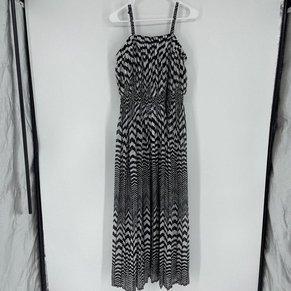 Lane Bryant Black and White Maxi Dress with Spaghetti Strap ￼